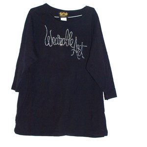 Bob Mackie Wearable Art  Women's Black Top With Rhinestone Decoration  Size 1X
